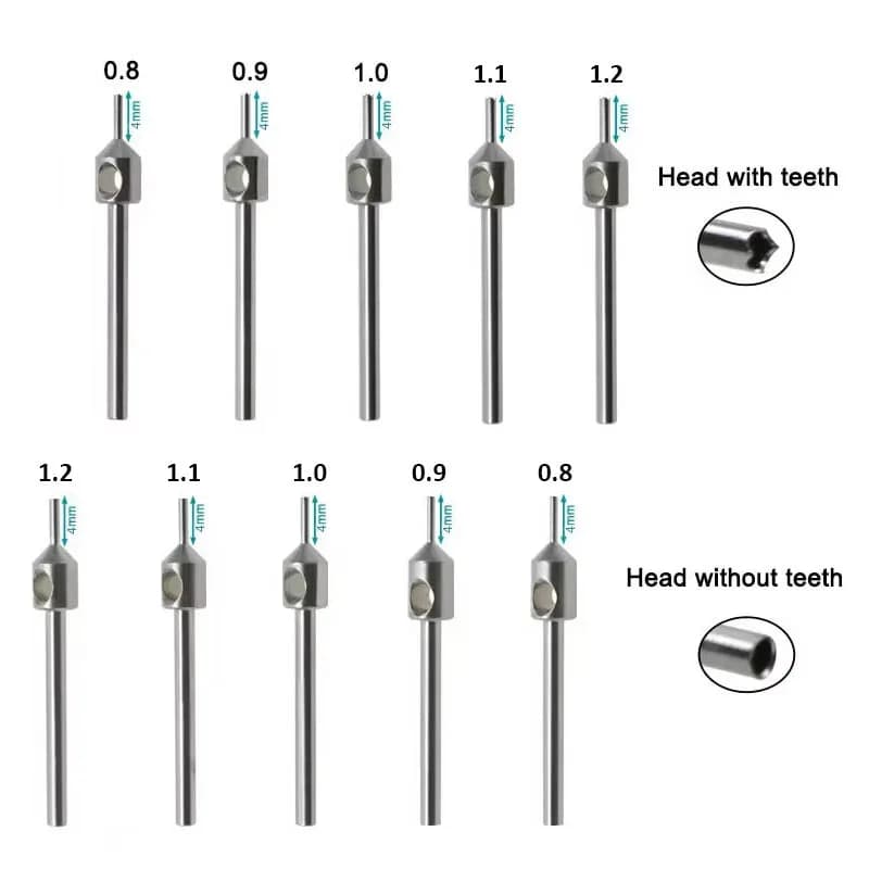 0.7mm -1.2mm Stainless Steel FUE Punch Hair Transplant Implanter Not Shaving For Long Hair,1/5/10pcs
