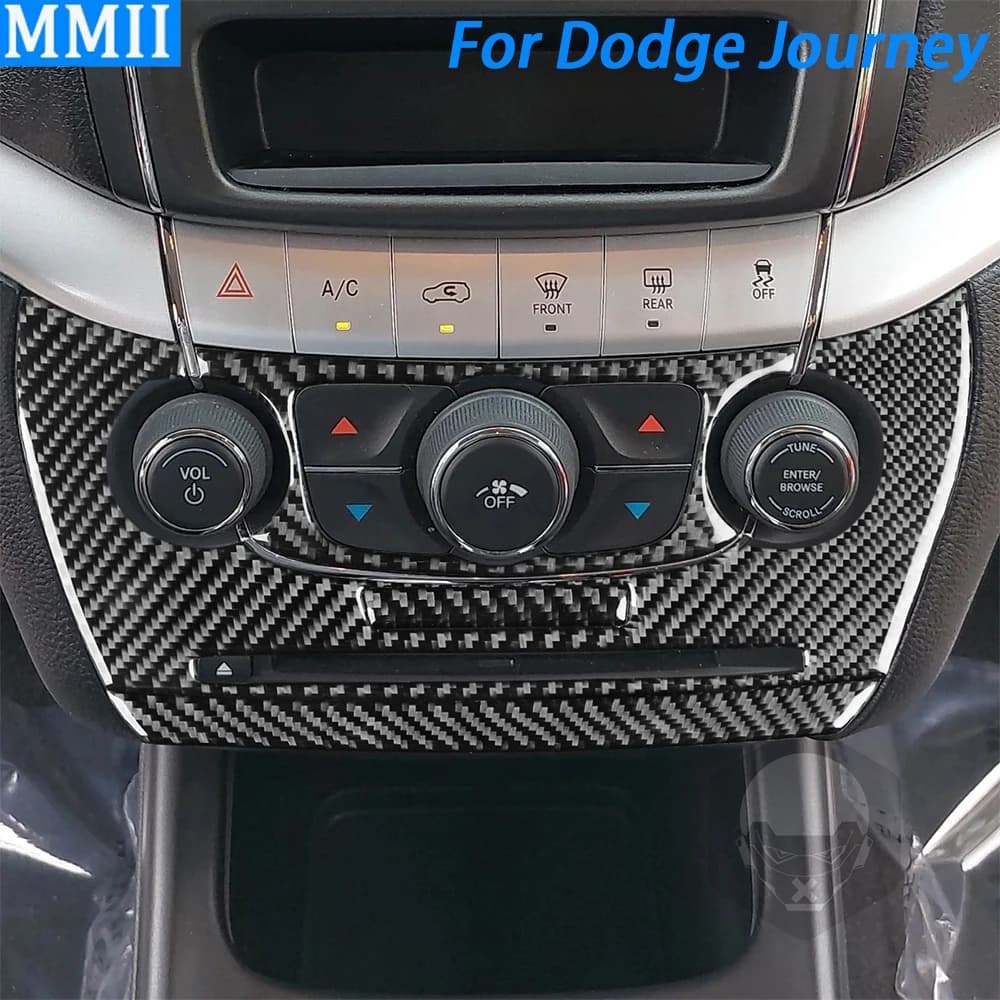 For Dodge Journey 2011-2017 Carbon Fiber Central Radio AC Control Panel Trim Cover Car Interior Decoration Accessories Sticker