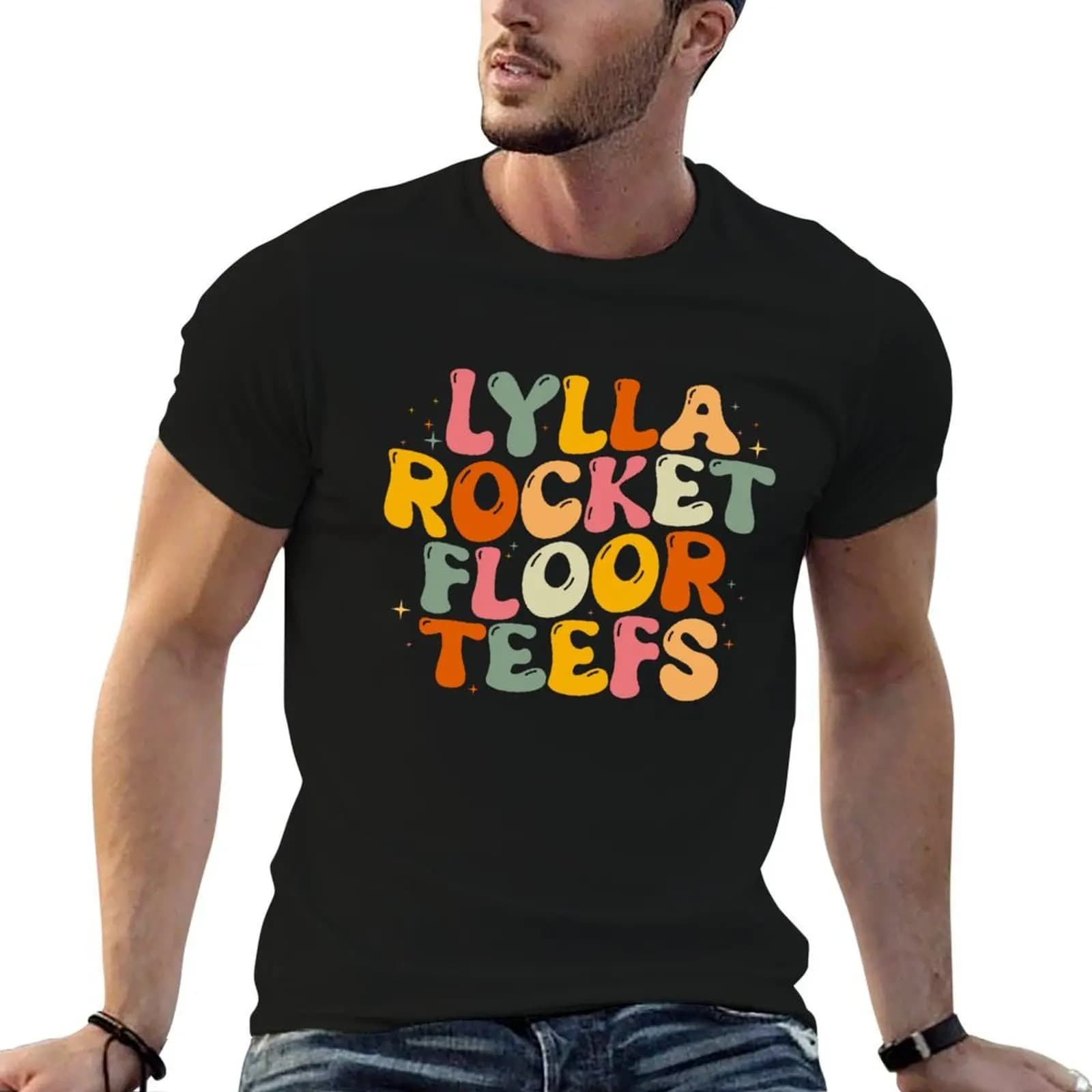 LYLLA ROCKET FLOOR TEEFS T-Shirt street wear shirts graphic clothing for men