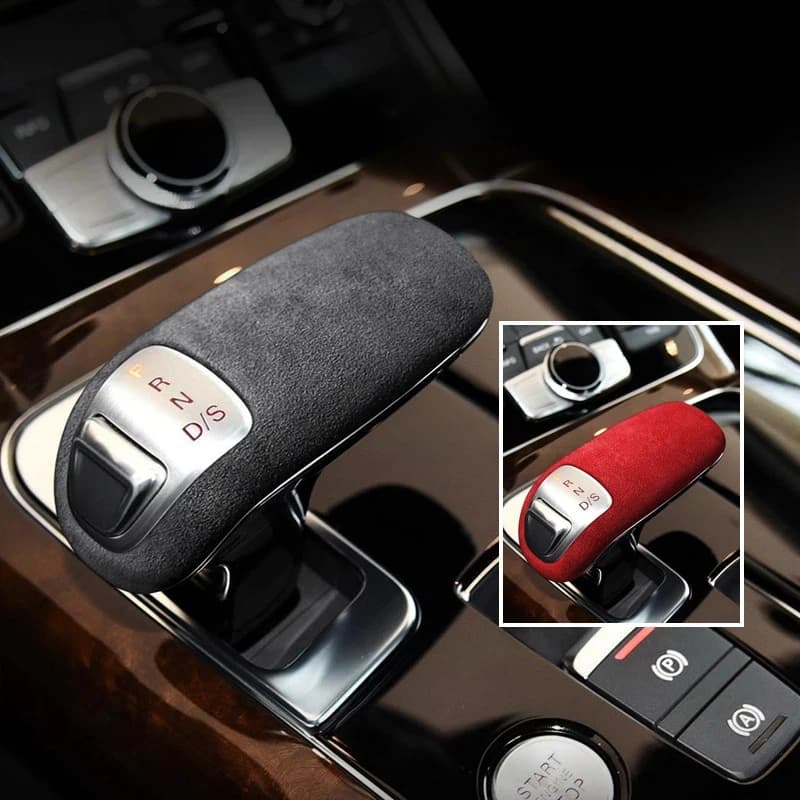 For 11-17 Audi A8L gear lever cover, suede airplane gear head, interior modification sticker accessories