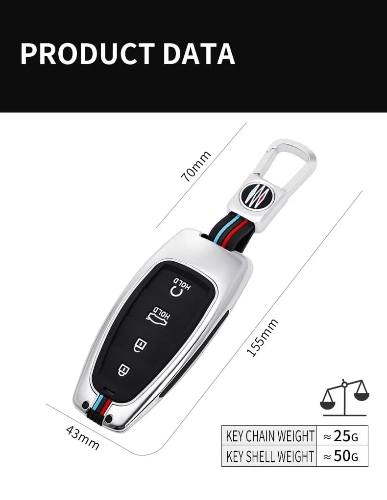 Car Key Holder Case Cover For Hyundai Tucson Solaris Sonata Hybrid NEXO NX4 Santafe Dn8 4 Buttons 2020 2021 2022 Accessories