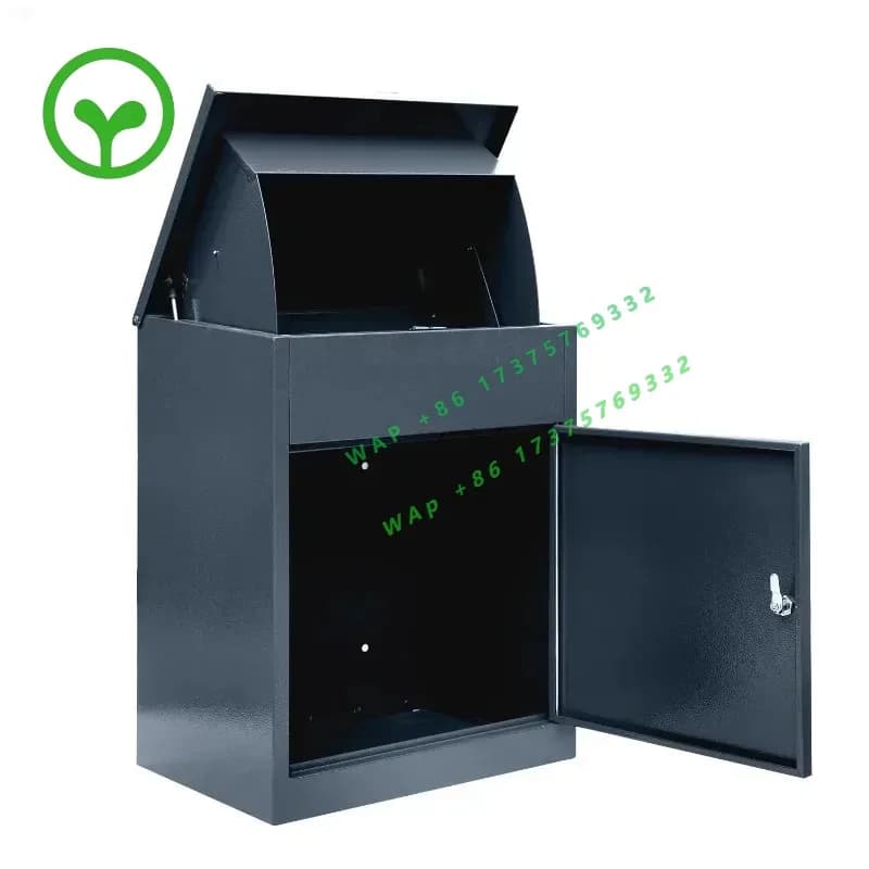 【2026】Dark Gray Waterproof Parcel Mailbox Large Houseuse Doorway Parcel Receiving Locker Keyless Anti-theft Security Met