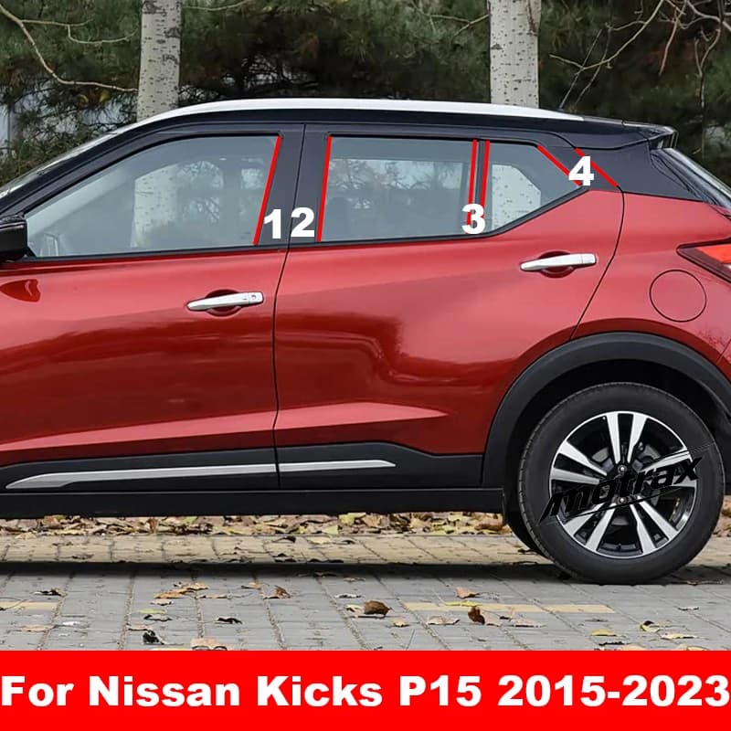 Car B C Pillar Stickers PC Window Trim Cover Middle Pillar Decorative Exterior Accessories for Nissan KICKS P15 2015-2023