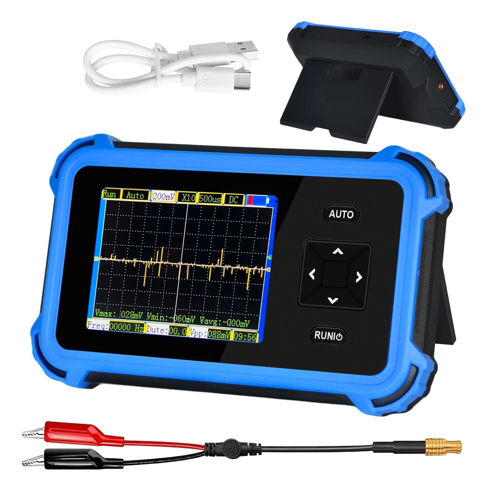 1MHz 8.33MSa/s Handheld Digital Oscilloscope, Portable Signal Analyzer with ±400V High Voltage Probe, X1/X10 Selectable