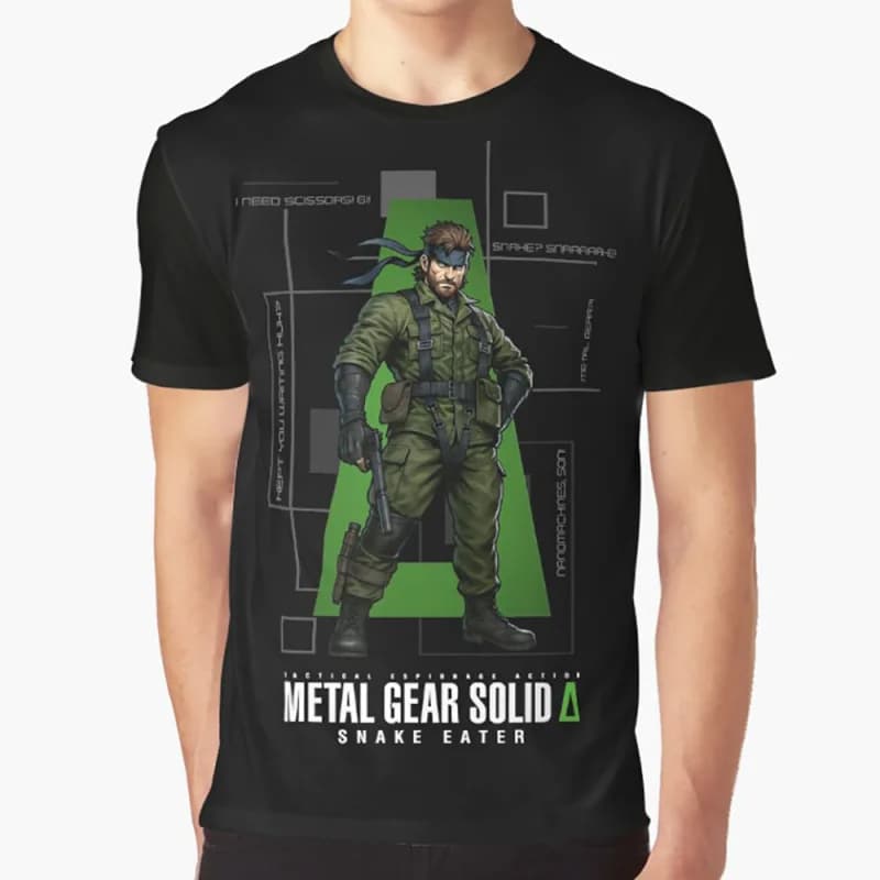 Metal Gear Solid Delta Snakeeeeee! big boss Gift T shirt Large size Tops Videogame Dungeons & Dragons Graphic Print Clothes