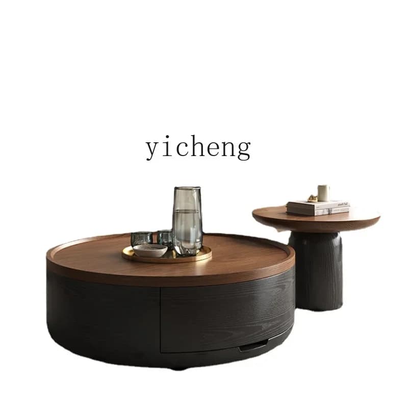 ZZf round Coffee Table Home Quiet Style Small Apartment Living Room 2024 New