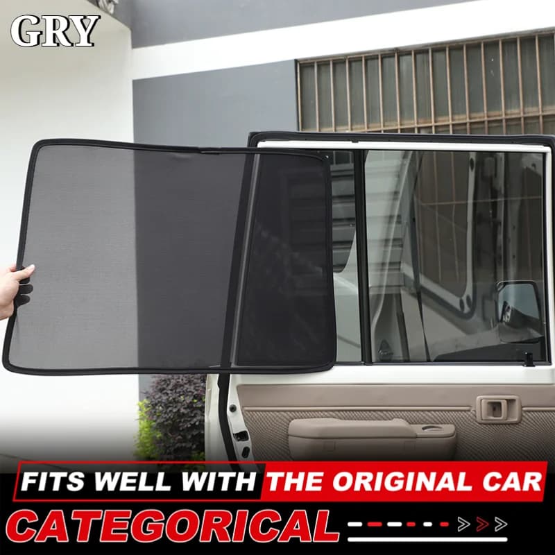 Car Front Rear Window Insulation Mesh Trim For Toyota LC76 2007-2026 Polyester Black Exterior Accessories