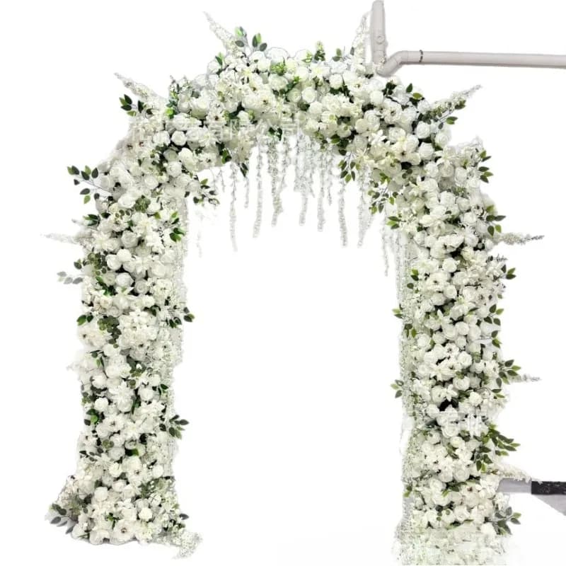 White-green curved hanging arch wedding arrangement cross-border supply simulation flower wedding arch decoration