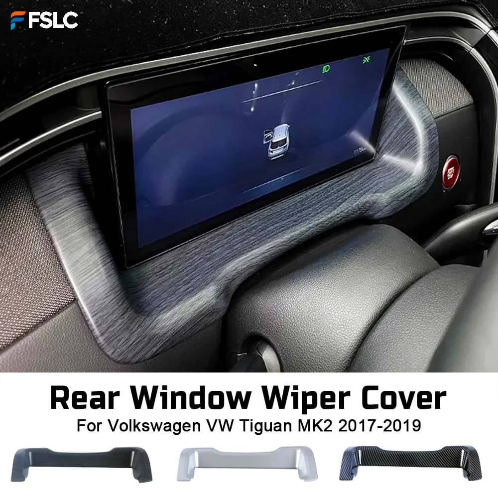 ⭐Genuine⭐ Car Upgrade Wood Grain Matte Silver Rear Window Wiper Cover For Volkswagen VW Tiguan MK2 2017-2019 Cars Accessories
