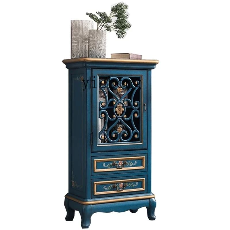 A1 Solid Wood Sideboard Painted Living Room Tea Small Apartment Living Room Wine Cabinet Bedroom Simple Storage Cabinet