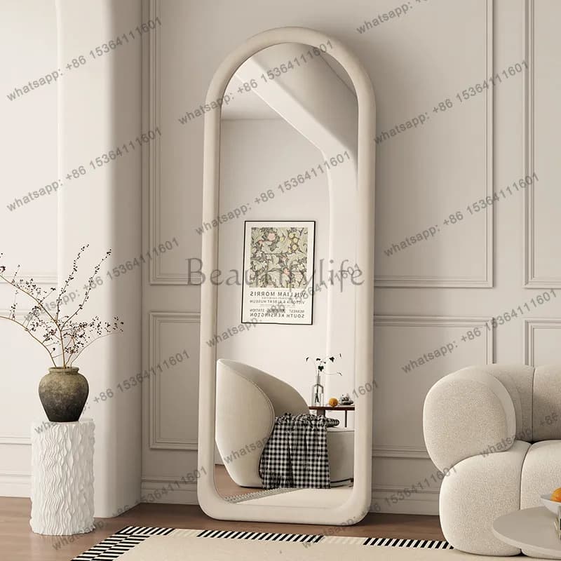 LSAesthetic Girls Mirror Korean Style Standing Decoration Modern Funky Oval Mirror Dressing Table Floor Espelhos Home Products