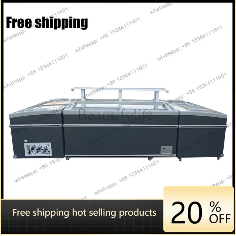 Supermarket freezer, combined seafood ball quick-frozen dumpling display cabinet
