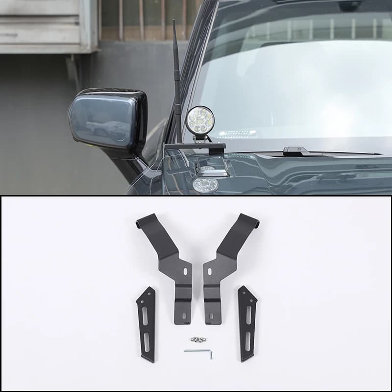 2 Pcs carbon steel Hood Hinge Ditch Light Mount Bracket Pod Lamp Holder Exterior Accessories Fit for Changan Deepal G318 2024+