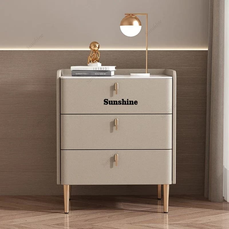 Storage Drawers Bedside Table Simple Modern Nordic Minimalist Nightstands Elegant Aesthetic Mesita De Noche Bedroom Furniture
