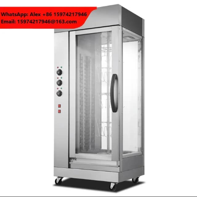 Commercial Stainless Steel Vertical Electric Grill Chicken Rotisserie Oven With 12~16 Pcs Whole Chicken Or Duck