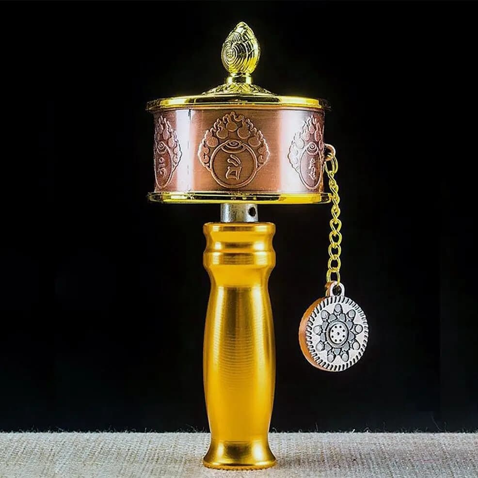 Super Smooth Dual Bearings Copper 6 Words Mantra Hand Buddhist Prayer Wheel