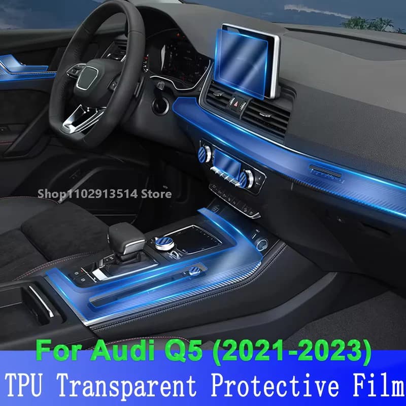 For Audi Q5 (2021-2023) Anti-scratch Car Interior Center Console Navigation Repair Sticker Transparent TPU Protective Film