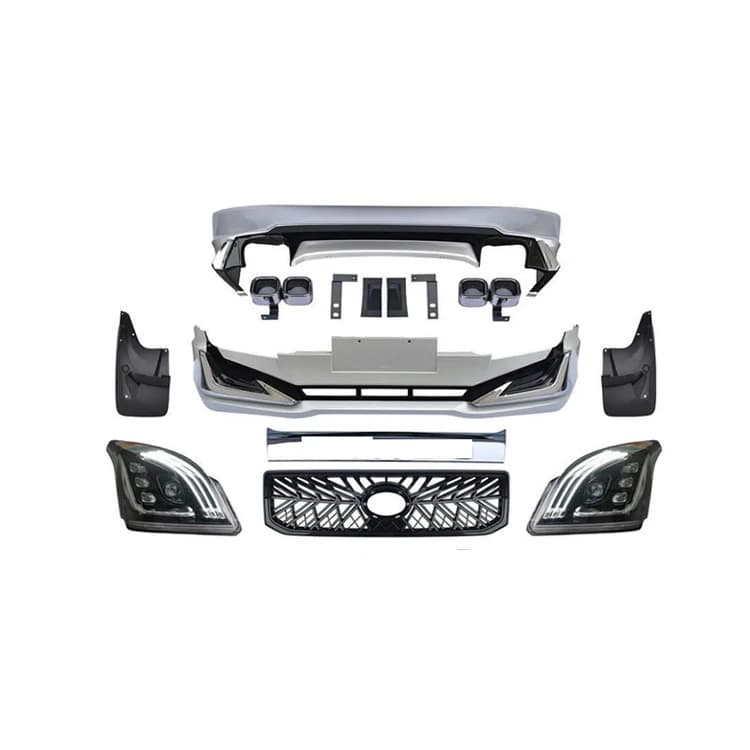 Car Accessories Conversion Kit FJ120 Body Kit Front Rear Bumper Grille LED Headlight for Toyota Land Cruiser Prado LC120 03-09