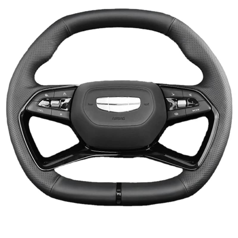DIY Customized Hand Sewing Braid Car Steering Wheel Cover for Geely Atlas Azkarra Atlas Pro Genuine Leather Car Accessories 38cm