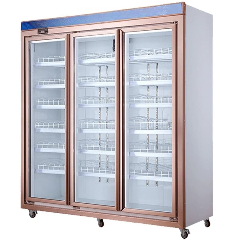 Beverage Cabinet Supermarket Fruit Refrigerated Freezer Single Door Commercial Vertical Three Door Freezer Refrigerated