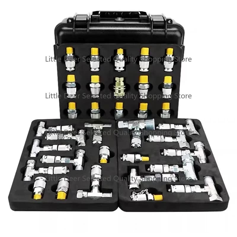 20 joints 14 tees  Pressure Test Tee Pilot Distribution Valve Travel Hydraulic Maintenance Pressure Gauge Adapter Kit