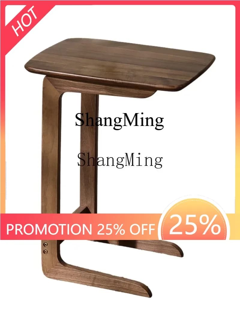 ZYY exquisite senior black walnut sofa side cabinet mobile side table living room coffee table all solid wood log corner table