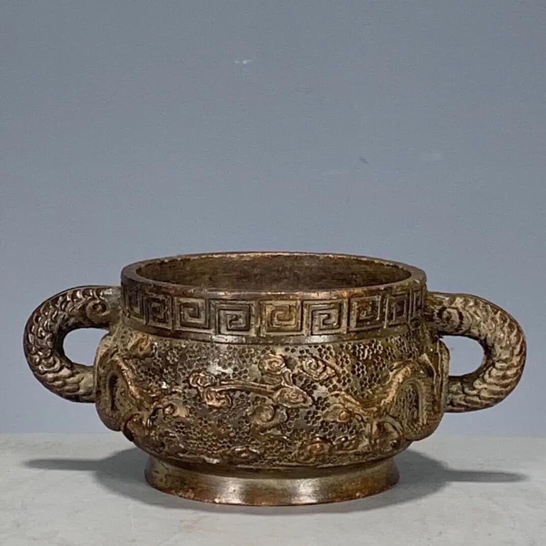 Chinese Tibet bronze figure statue incense burner table decoration