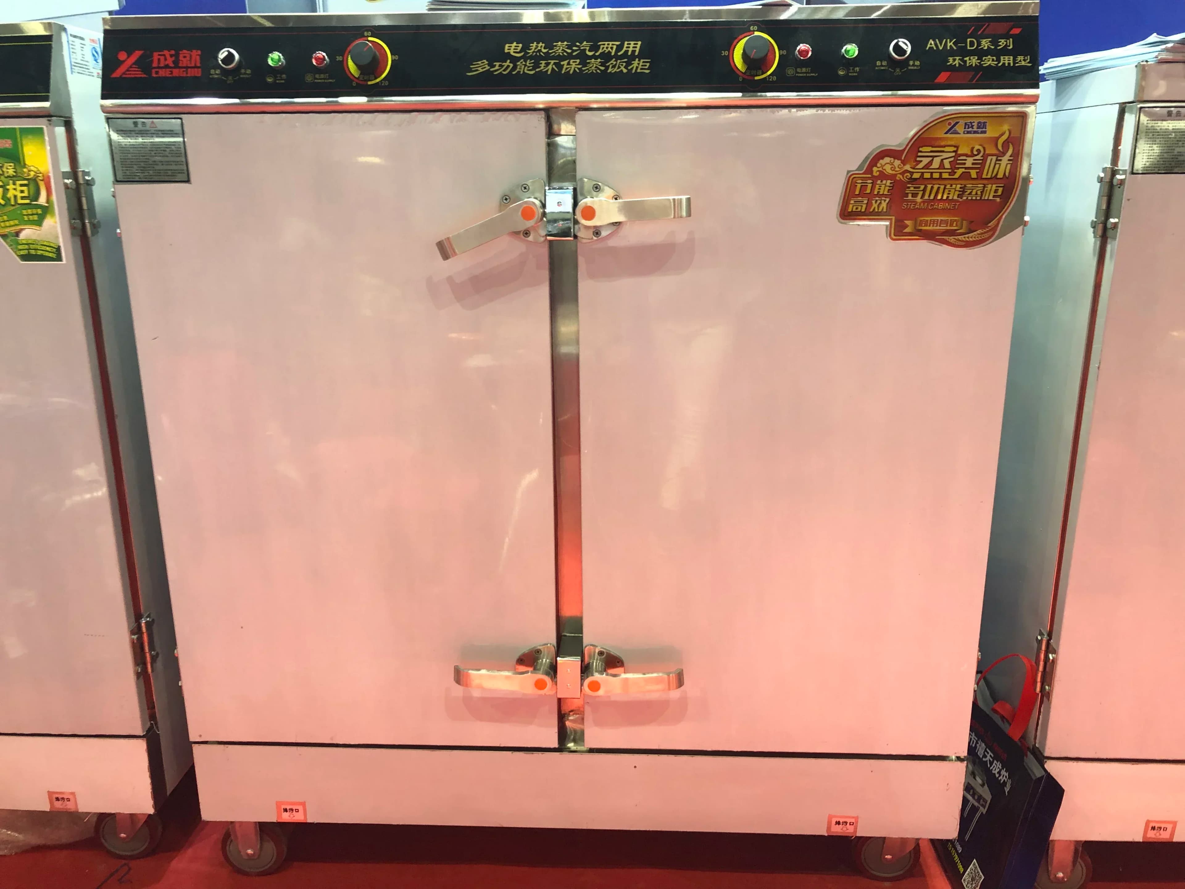 Double Doors Food Steaming Cabinet Commercial Rice Steamed Bun Steamer Cabinet Automatic Industrial Steam Heating Rice Cooker