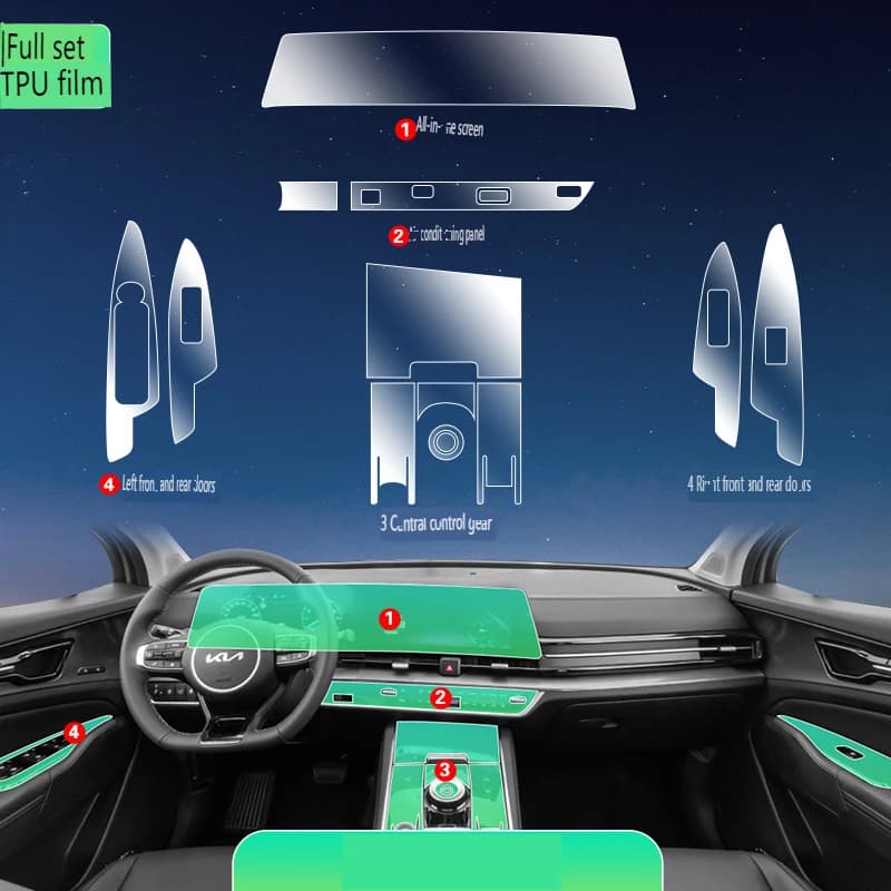 Tpu Transparent Film for 2023 Kia Sportage Car Interior Sticker Console Dashboard Screen Protective Film Car Decor Accessories