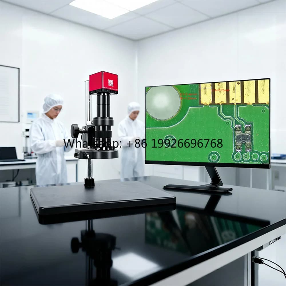 EOC Microscope Monocular Optical Zoom LED 2K LCD Screen Measuring Video Digital Microscope Mobile Repair Camera