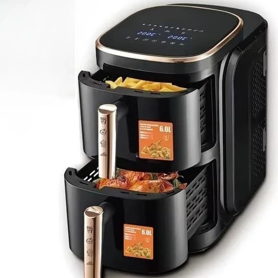 for  Stainless Steel Electric Oven 12L Household Air Fryer 3D Double Layer Design No Flip Multifunctional Plate Square