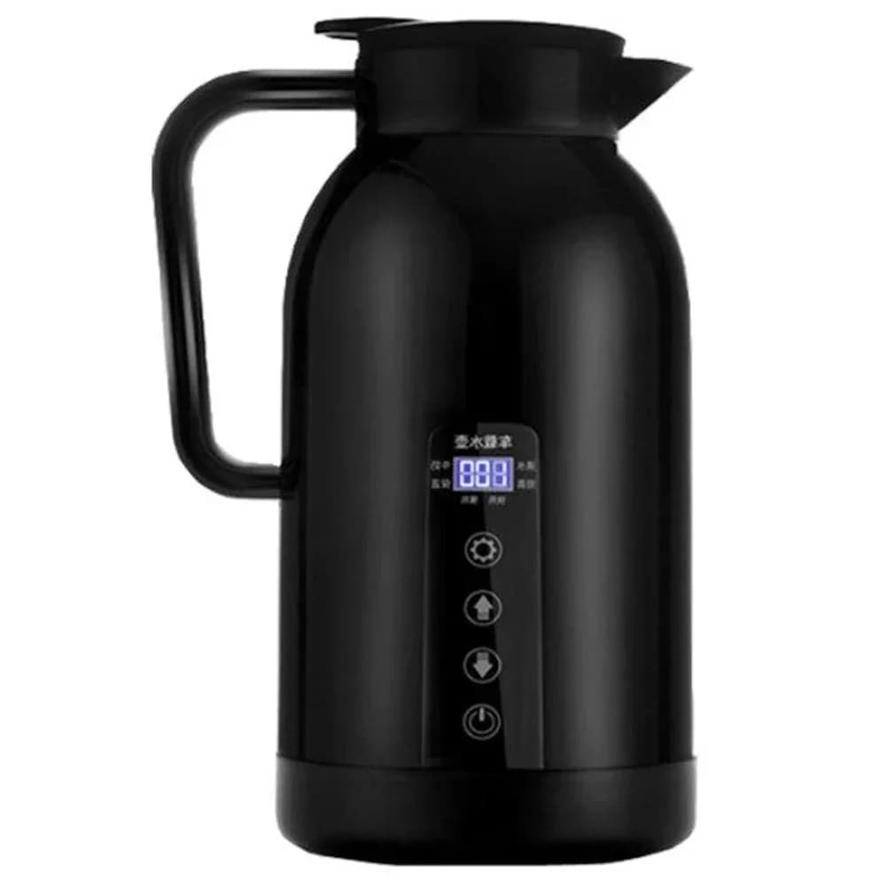 L # For Car Portable Hot Kettle 1300ML Water Boiling Cup 12V/24V Temperature Control LCD Display 304 Stainless Steel For Tea Cof