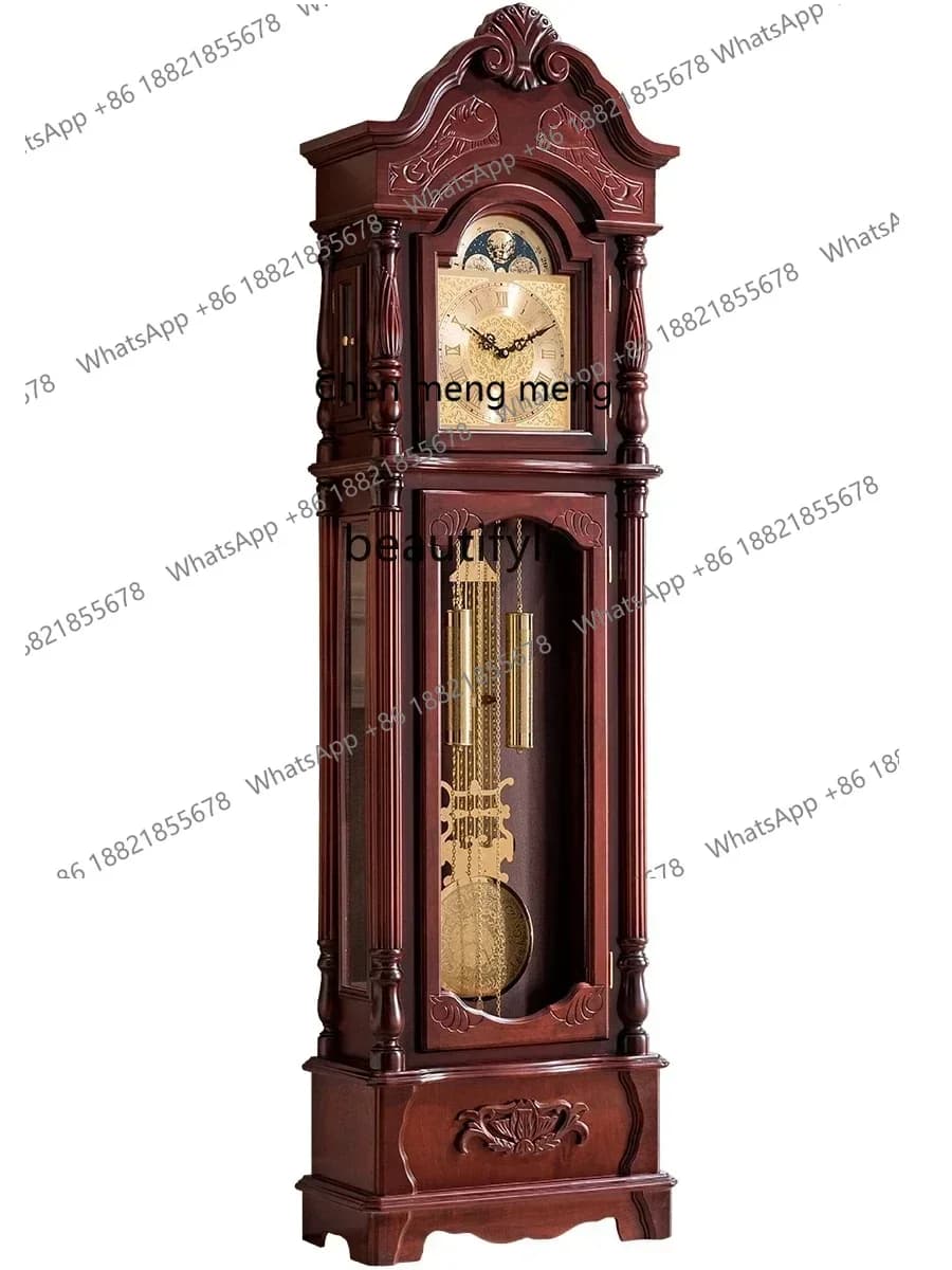 B178 Vertical Clock Mechanical Clock European Style the Grandfather  Living Room Chinese Retro Large Pendulum Clock