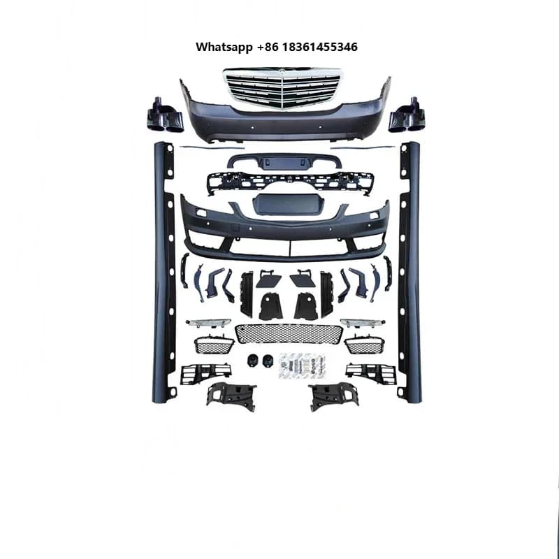 For S Class W221 S65 2007-2012 Old to New Model Upgrade Hot Selling Complete Body Kit Front Rear Bumper