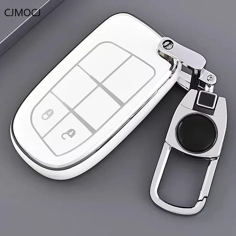 For Jeep Models TPU Car Remote Key Case Cover Shell Keychain Accessories