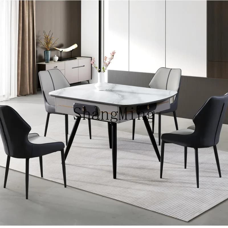 CL  automatic mahjong machine household dining table dual-purpose solid wood simple multi-functional mahjong table