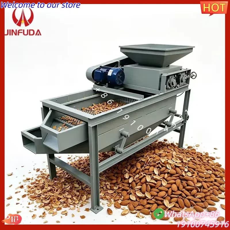 2026Hot Low Noise Smooth Feed Processing Gear for Clean Almond Hazelnut Kernel Making Production, Almond Shelling Machine