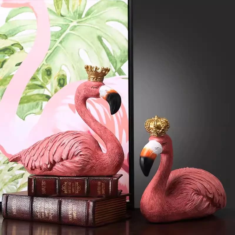 Nordic Style Love Flamingo Bookshelf Decoration Small Ornaments, Home Living Room Wine Cabinet New House Wedding Decoration
