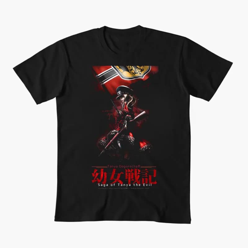 Saga Of Tanya The Evil 0429 Tanya Degurechaff Anime Gift t shirt Youjo Senki Manga tee Short-sleeve Y2K Clothes All size Tops