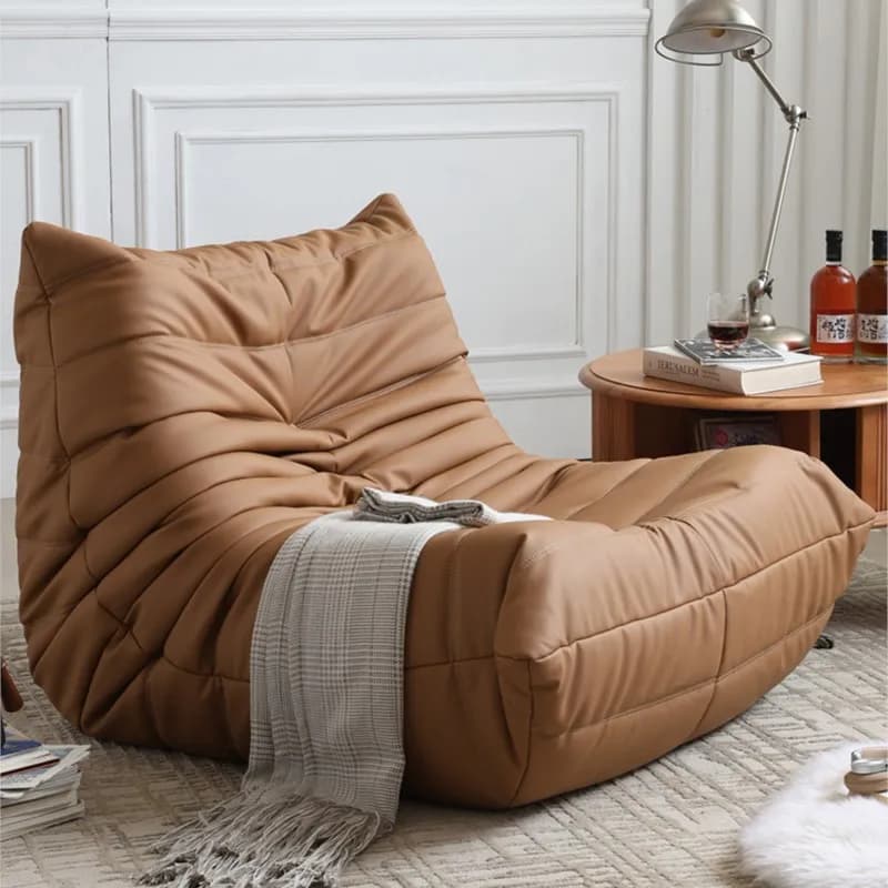 Single Recliner Lazy Sofa Wabi-Sabi Style for Living Room Bedroom Balcony Leisure Reclining Sleep 78x103cm