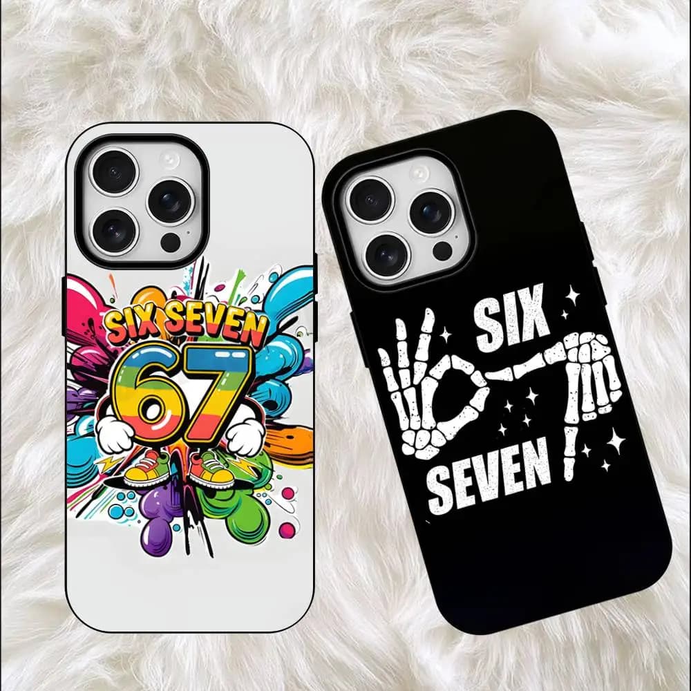Six Seven 67 Silicone Soft Case For iPhone 18 17 16 15 14 13 12 11 Pro Max For Magnetic Shell Frosted Cover