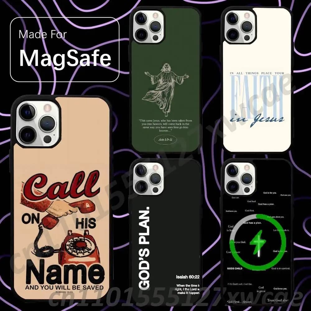 Bible Verse Jesus Christian For Magsafe Wireless Case For iPhone 15,16,17,13,14,11,12,Pro,Max,Plus,E,Air,Mini Protection