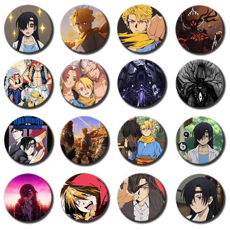 D-Daemons of the Shadow Realm Anime Button Badges Yuru Asa Daira Jin Kagemori Brooches Pins Backpack Decor Fans Collection Gifts