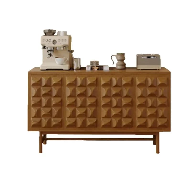 Medieval solid wood dining side cabinet, Nordic all solid wood wall side cabinet, locker