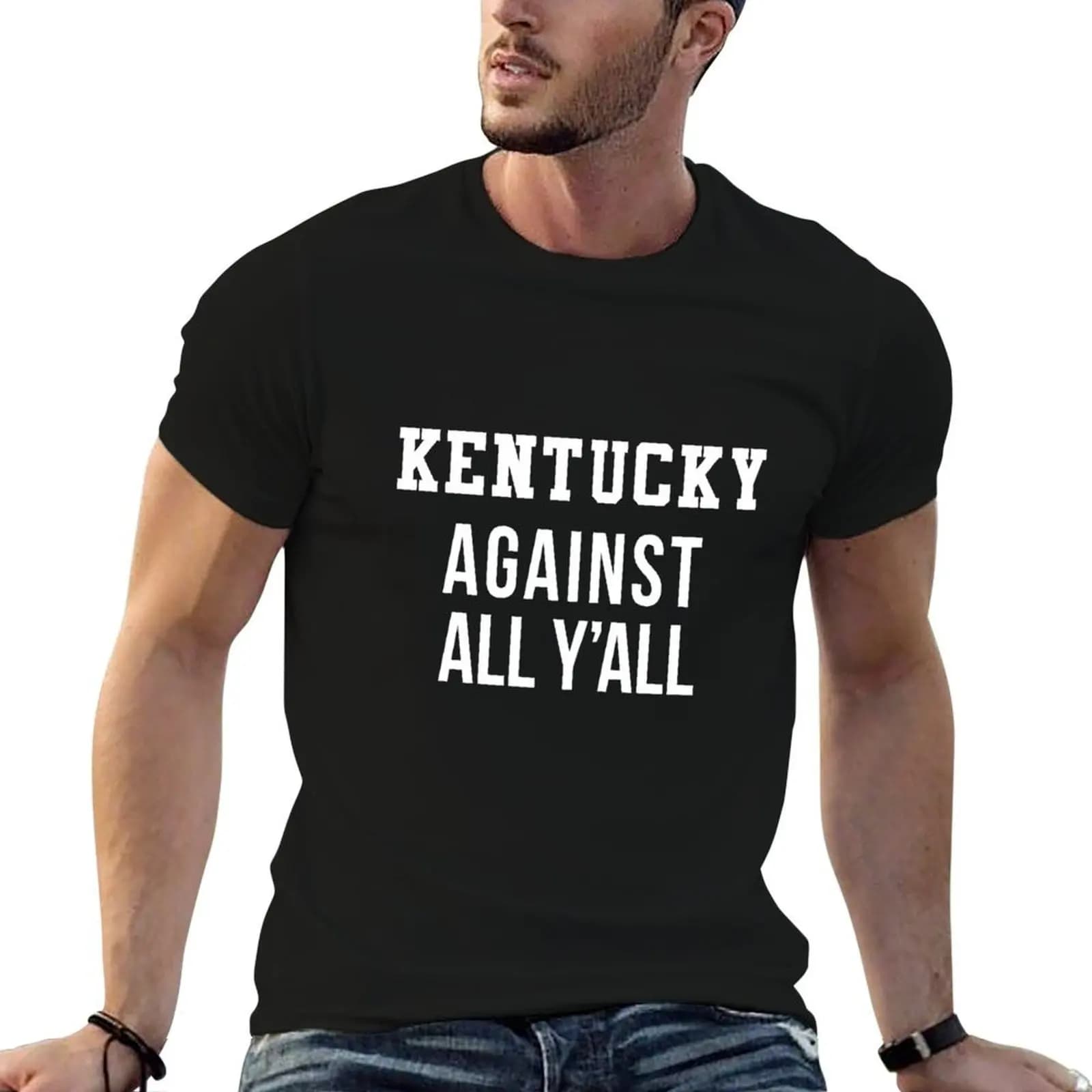 Kentucky Against All Y'All T-Shirt anime rapper graphic tees big and tall t shirts for men