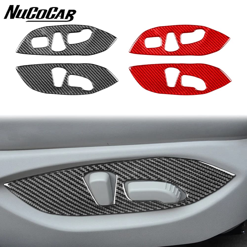 For Infiniti Q50 2014-2020 Carbon Fiber Seat adjustment control Panel Trim Cover Car Accessories Interior Decorative Stickers