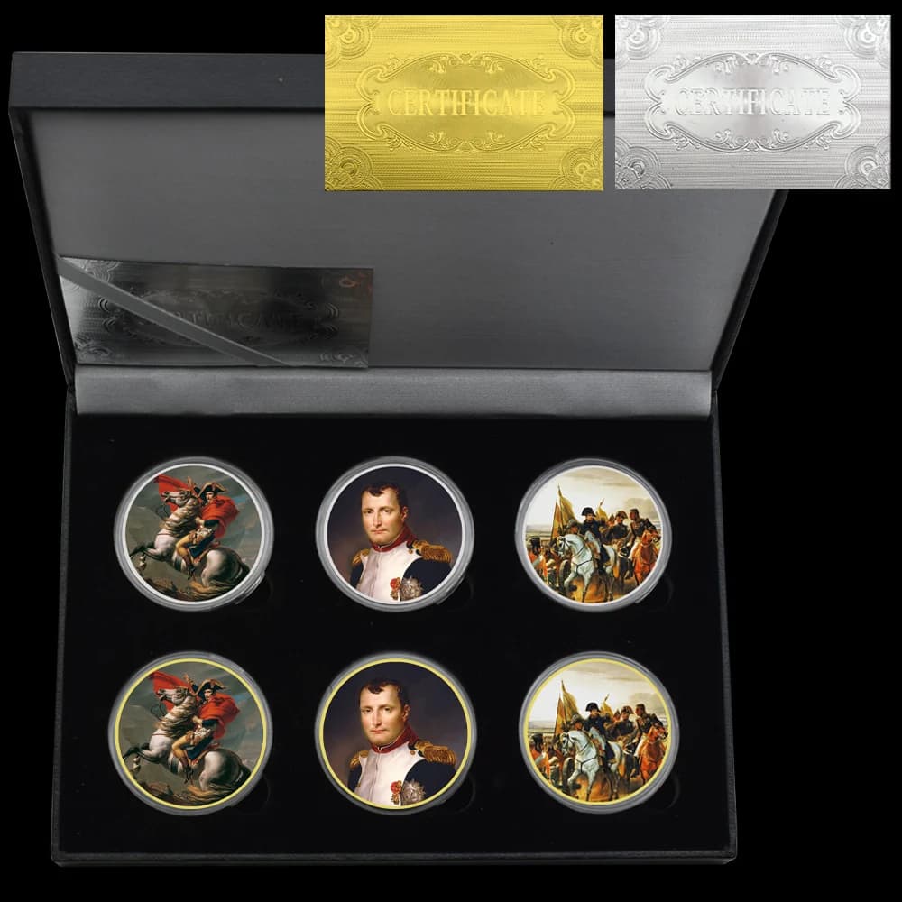 Napoleon Commemorative Coin Historical Collectible Classic Portrait and Battle Artwork Perfect for History Fans and Collectors