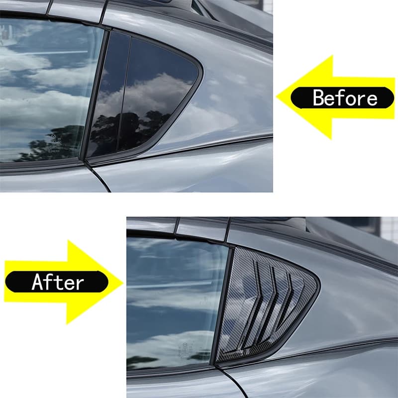 For Mazda MX5 MX-5 ND 2016-2025+ ABS Carbon Fiber Car Rear Triangle Blinds Decoration Sticker Car Protection Accessories 2Pcs
