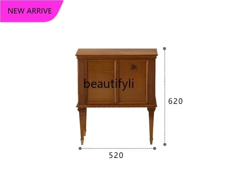 Q181 French retro solid wood bedside table/medieval style/wabi sandy style wood color locker premium
