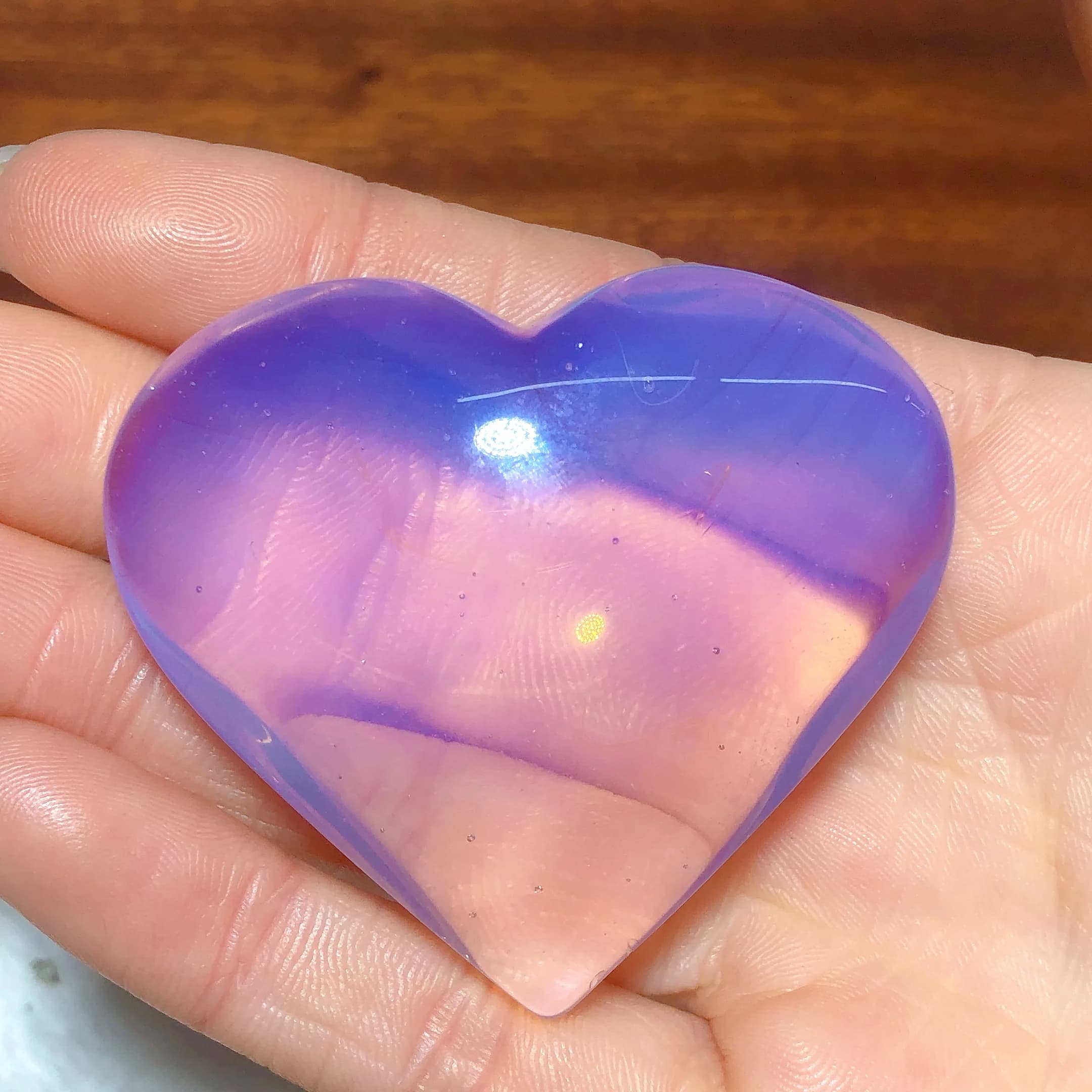 Crystals Pink Opal Heart Painting Gemstone Home Decorations Bounding Energy Holiday Gift